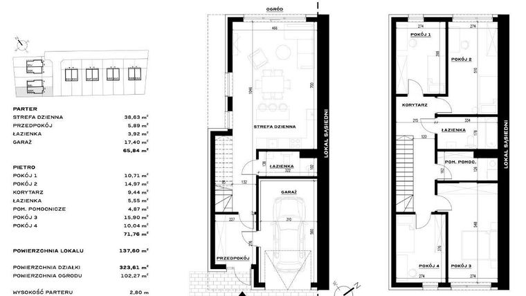 Rzut - Dom na sprzedaż 4 pokoje o powierzchni 137,6 m² - numer 55M w Widawa