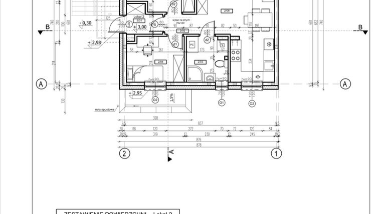 Rzut - Mieszkanie na sprzedaż 3 pokoje o powierzchni 50,36 m² - numer 13A w Słoneczny Nowy Otok - Malownicza VI