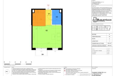Rzut - Mieszkanie na sprzedaż 1 pokój o powierzchni 36,13 m² - numer A43 w Augustówka Residence