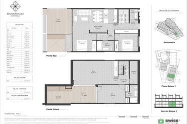 Rzut - Mieszkanie na sprzedaż 3 pokoje o powierzchni 134 m² - numer 33 w Bougainvillea - Estepona