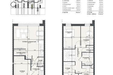 Rzut - Dom na sprzedaż 5 pokoi o powierzchni 115,2 m² - numer 4a w Domy na Przylesiu etap II