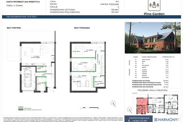 Rzut - Dom na sprzedaż 5 pokoi o powierzchni 126,44 m² - numer M-1 w Pino Garden 2