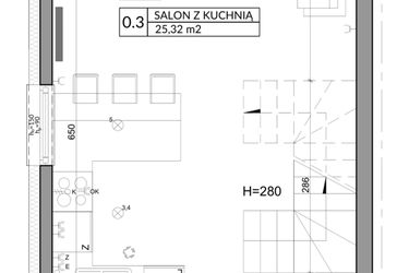 Rzut - Dom na sprzedaż 3 pokoje o powierzchni 72,53 m² - numer 7 w Slow Wilanów