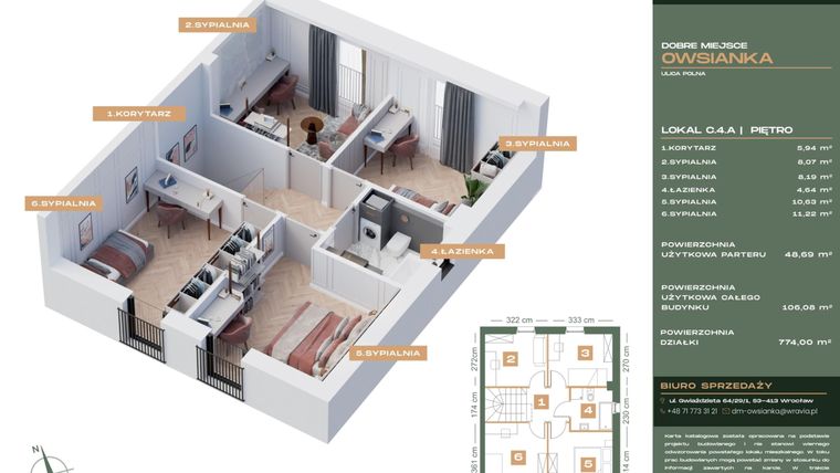 Rzut - Dom na sprzedaż 5 pokoi o powierzchni 106,08 m² - numer C4/A w Dobre Miejsce Owsianka