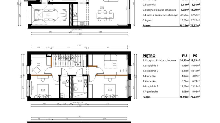 Rzut - Dom na sprzedaż 5 pokoi o powierzchni 157,4 m² - numer B5a w Sceneria