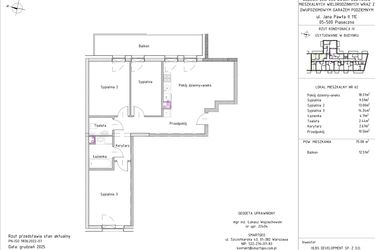 Rzut - Mieszkanie na sprzedaż 4 pokoje o powierzchni 75,08 m² - numer B3 – M3.7 w Primacasa