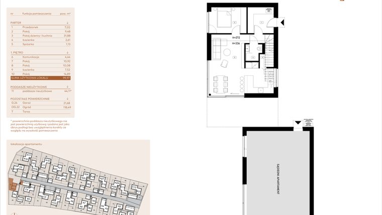 Rzut - Mieszkanie na sprzedaż 5 pokoi o powierzchni 99,97 m² - numer A14 w Kosocicka Ambient