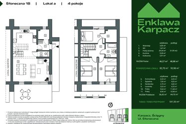 Rzut - Dom na sprzedaż 4 pokoje o powierzchni 82,73 m² - numer 18A w Enklawa Karpacz