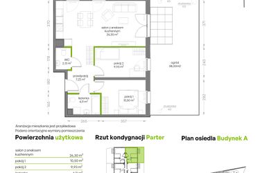 Rzut - Mieszkanie na sprzedaż 3 pokoje o powierzchni 60,19 m² - numer A/0/09 w Niepołomicka Vita