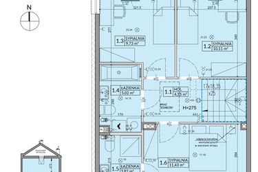 Rzut - Dom na sprzedaż 5 pokoi o powierzchni 94,5 m² - numer 171A w Arkady Walendów etap 3 i 4