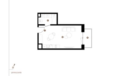Rzut - Mieszkanie na sprzedaż 1 pokój o powierzchni 30,87 m² - numer A1.3.11 w Apartamenty Grundmanna