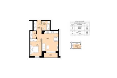 Rzut - Mieszkanie na sprzedaż 2 pokoje o powierzchni 48,9 m² - numer M5 w Nowy Świat 22