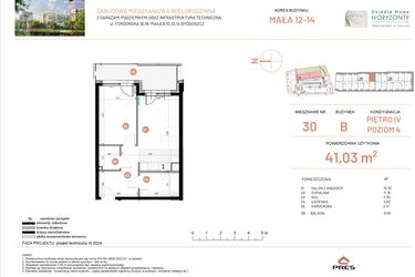 Rzut - Mieszkanie na sprzedaż 2 pokoje o powierzchni 41,03 m² - numer 12.30 w Osiedle Nowe Horyzonty etap III