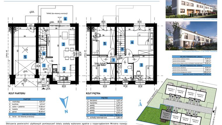 Rzut - Dom na sprzedaż 5 pokoi o powierzchni 101,82 m² - numer 4A w Domy w Bielanach Wrocławskich