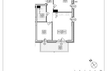 Rzut - Mieszkanie na sprzedaż 3 pokoje o powierzchni 53,74 m² - numer A1.6 w Osiedle Zielone bud. A1, B8