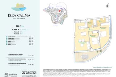Rzut - Mieszkanie na sprzedaż 2 pokoje o powierzchni 87 m² - numer CAV-MS-5119 w Isea Calma - Aguilas