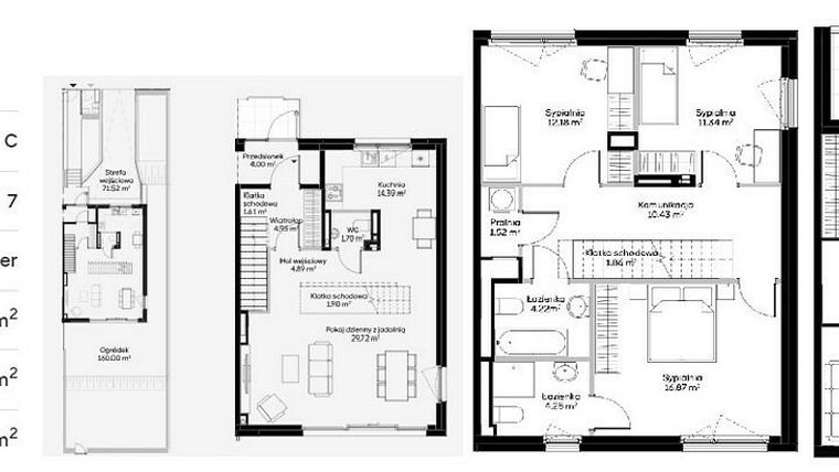 Rzut - Dom na sprzedaż 7 pokoi o powierzchni 163,49 m² - numer C02 w Jaśminowy Mokotów etap VI