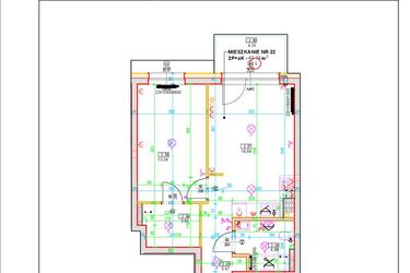 Rzut - Mieszkanie na sprzedaż 2 pokoje o powierzchni 45,74 m² - numer D22 w Osiedle Zuchów