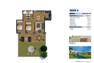 Rzut - Mieszkanie na sprzedaż 2 pokoje o powierzchni 83,5 m² - numer 0-173 w Apartamenty w Los Alcázares - 40379092