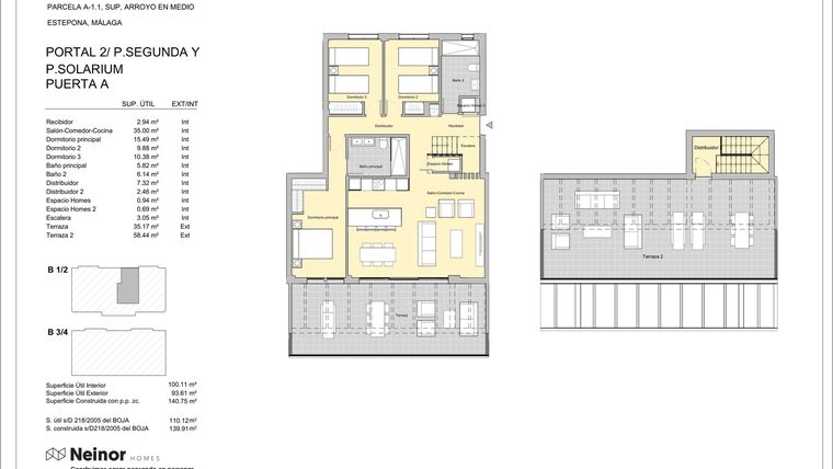 Rzut - Mieszkanie na sprzedaż 3 pokoje o powierzchni 122,4 m² - numer CH-22A w Celestia Homes