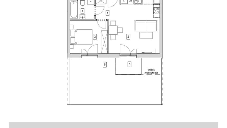 Rzut - Mieszkanie na sprzedaż 2 pokoje o powierzchni 41,28 m² - numer B5-K3-0-2 w ATAL Strachowicka II