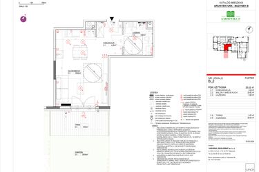 Rzut - Mieszkanie na sprzedaż 1 pokój o powierzchni 36,04 m² - numer B.2 w Karolewska 60
