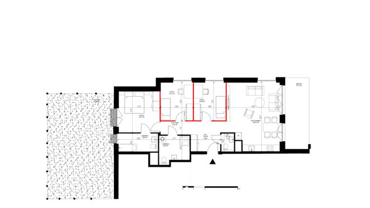Rzut - Mieszkanie na sprzedaż 4 pokoje o powierzchni 87,77 m² - numer G.0.6 w INSPIRE ETAP V – bud. F, G