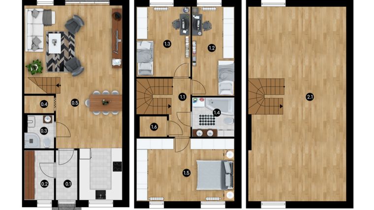 Rzut - Dom na sprzedaż 5 pokoi o powierzchni 208 m² - numer 2 w Łebska 22
