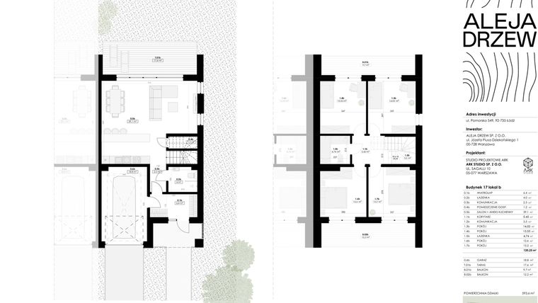 Rzut - Dom na sprzedaż 5 pokoi o powierzchni 168,3 m² - numer 17B w Aleja Drzew II