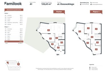 Rzut - Mieszkanie na sprzedaż 6 pokoi o powierzchni 128,63 m² - numer A1 w Familook
