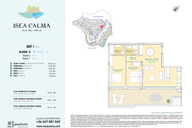 Rzut - Mieszkanie na sprzedaż 2 pokoje o powierzchni 80 m² - numer CAV-MS-5126 w Isea Calma - Aguilas