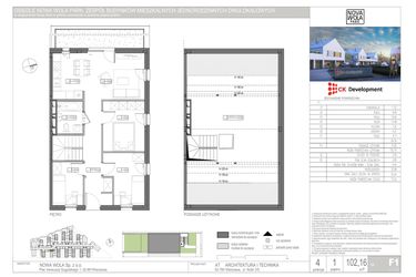 Rzut - Dom na sprzedaż 4 pokoje o powierzchni 102,16 m² - numer F.1 -mieszkanie w Nova Wola Park