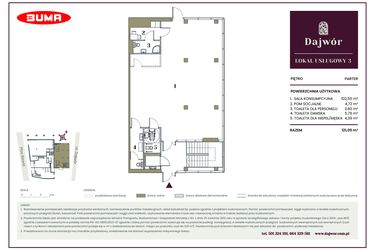 Rzut - Lokal użytkowy na sprzedaż 1 pokój o powierzchni 121,05 m² - numer LU3 w Dajwór