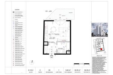 Rzut - Mieszkanie na sprzedaż 1 pokój o powierzchni 30,15 m² - numer 3 w Biała Kamienica
