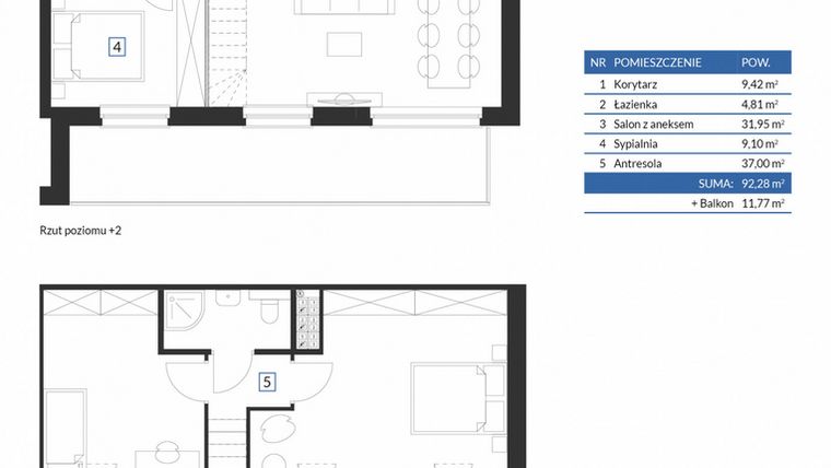 Rzut - Mieszkanie na sprzedaż 3 pokoje o powierzchni 92,43 m² - numer 7D12 w Osiedle Krzeptów VII