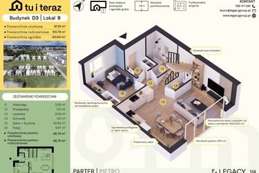 Rzut - Dom na sprzedaż 6 pokoi o powierzchni 101,79 m² - numer D3-9 w Tu i Teraz