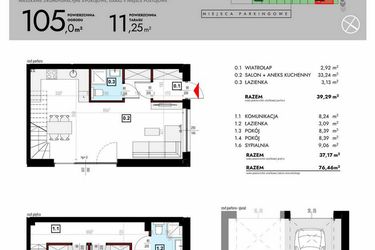 Rzut - Mieszkanie na sprzedaż 4 pokoje o powierzchni 93,29 m² - numer J9/2 w Osiedle Malarska etap VII
