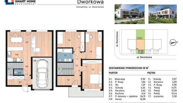 Rzut - Dom na sprzedaż 4 pokoje o powierzchni 119,77 m² - numer 2 w Osiedle Nowa Dworkowa