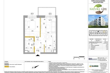 Rzut - Mieszkanie na sprzedaż 2 pokoje o powierzchni 37,48 m² - numer H.18 w Osiedle Natura Life budynki GHI