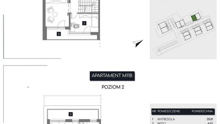 Rzut - Mieszkanie na sprzedaż 3 pokoje o powierzchni 120,82 m² - numer M11B w Rudava Park