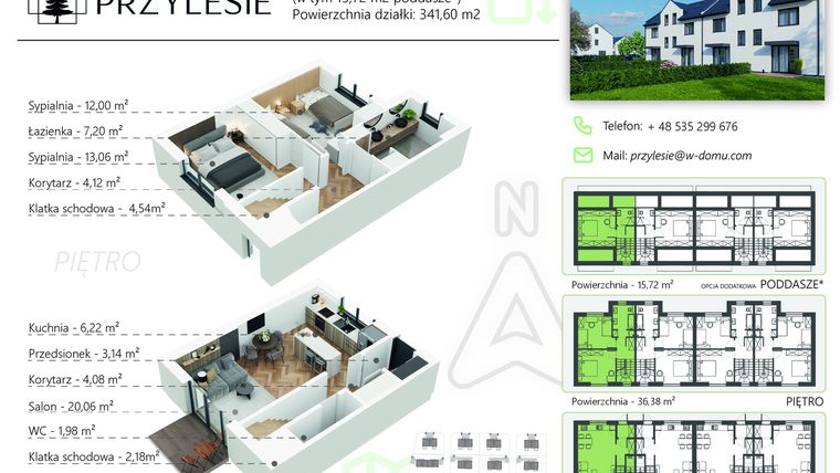 Rzut - Dom na sprzedaż 3 pokoje o powierzchni 96,48 m² - numer 163.1 w Osiedle Przylesie