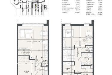 Rzut - Dom na sprzedaż 5 pokoi o powierzchni 115,2 m² - numer 2a w Domy na Przylesiu etap II