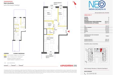 Rzut - Mieszkanie na sprzedaż 2 pokoje o powierzchni 58,25 m² - numer 87 w Neo Nova Ochota 6