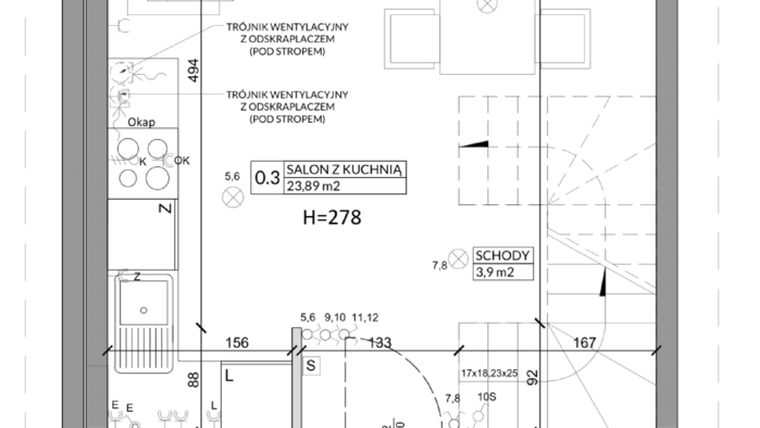 Rzut - Dom na sprzedaż 3 pokoje o powierzchni 68,29 m² - numer 5A w Osiedle Słoneczne