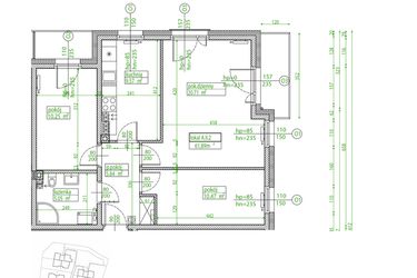 Rzut - Mieszkanie na sprzedaż 3 pokoje o powierzchni 62,51 m² - numer A.II.2 w Villa Rosenthal