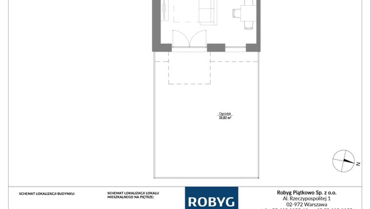 Rzut - Mieszkanie na sprzedaż 1 pokój o powierzchni 31,57 m² - numer E.0M12 w Początek Piątkowo bud. E