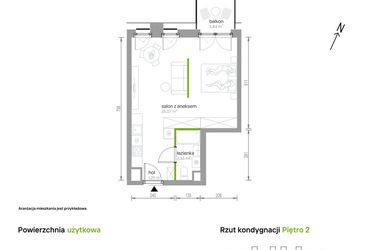 Rzut - Mieszkanie na sprzedaż 1 pokój o powierzchni 39,91 m² - numer 2/A/10 w Kijowska Vita