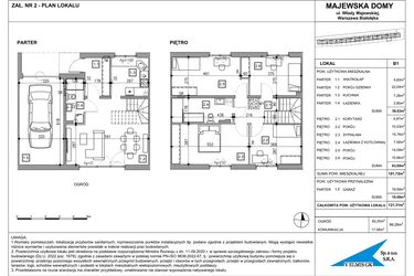 Rzut - Dom na sprzedaż 5 pokoi o powierzchni 121,31 m² - numer B1 w Majewska Domy