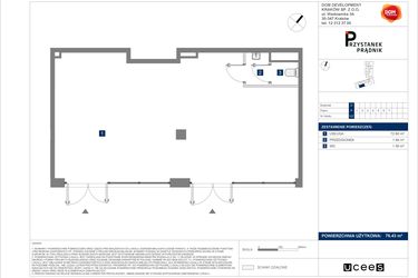Rzut - Lokal użytkowy na sprzedaż 1 pokój o powierzchni 76,43 m² - numer U2 w Przystanek Prądnik