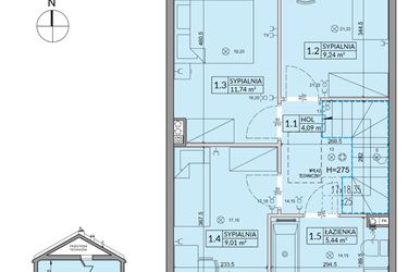 Rzut - Dom na sprzedaż 4 pokoje o powierzchni 85,91 m² - numer 10B w Arkady Walendów etap 3 i 4